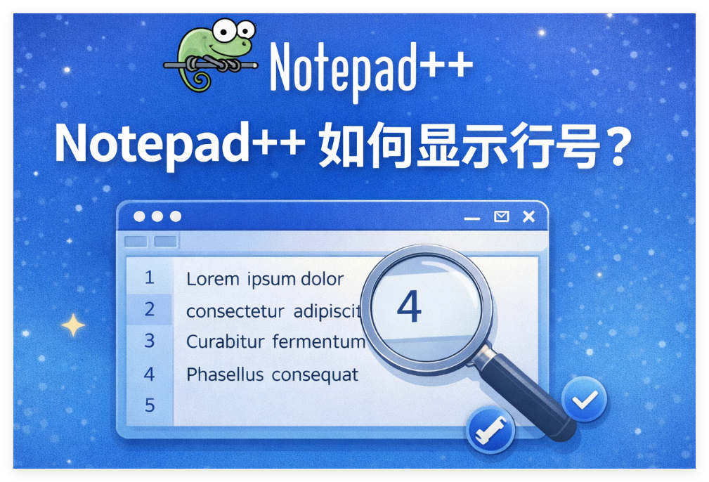Notepad++ 如何显示行号