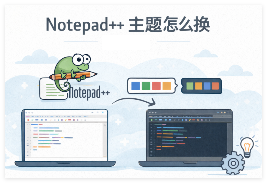 Notepad++ 主题怎么换