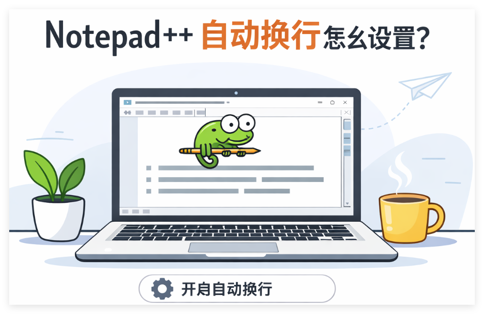 Notepad++ 自动换行