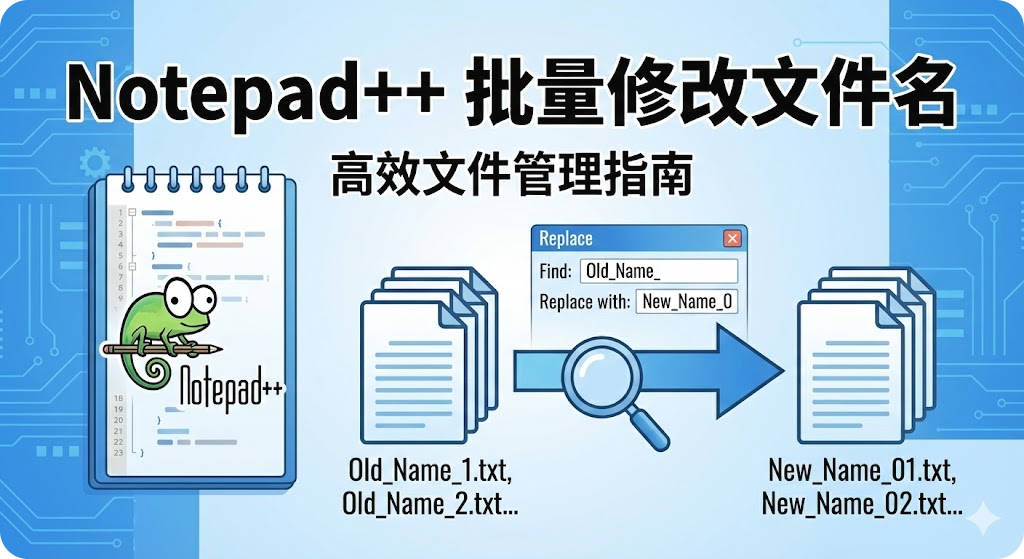 Notepad++ 批量修改文件名教程