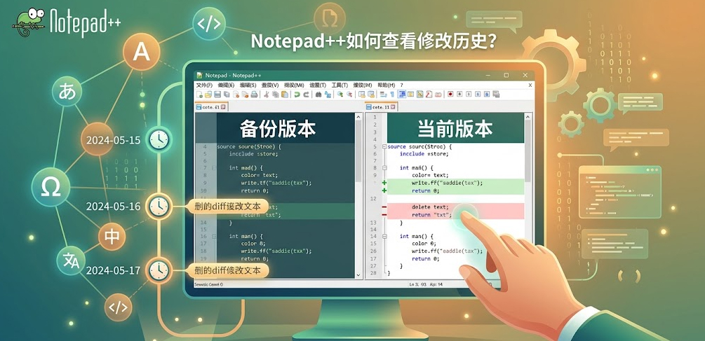 Notepad++如何查看修改历史