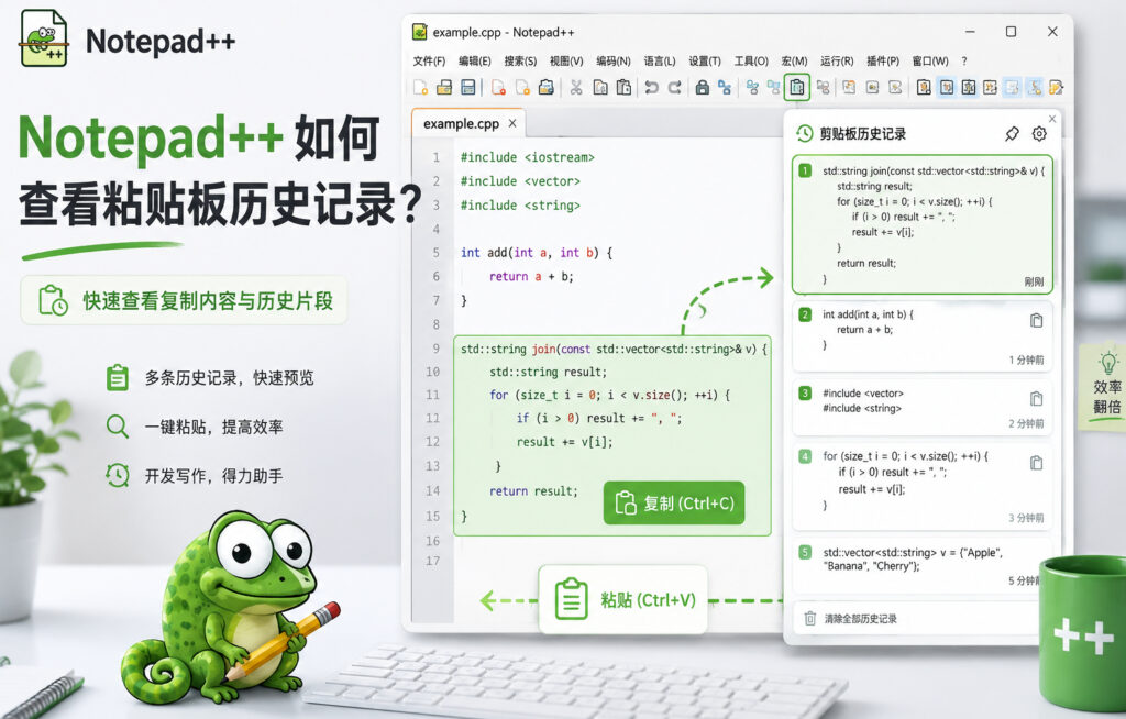 Notepad++如何查看粘贴板历史记录
