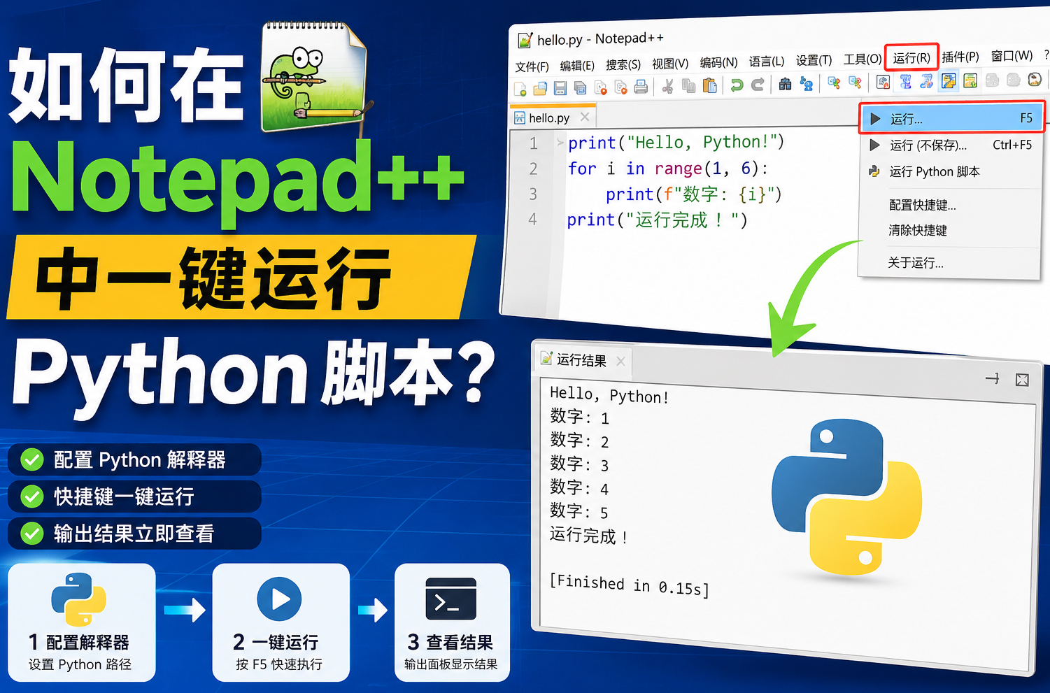 Notepad Window 10 Python 如何在 Notepad++ 中一键运行 Python 脚本?2种高效配置方法与排错指南 - Notepad++下载