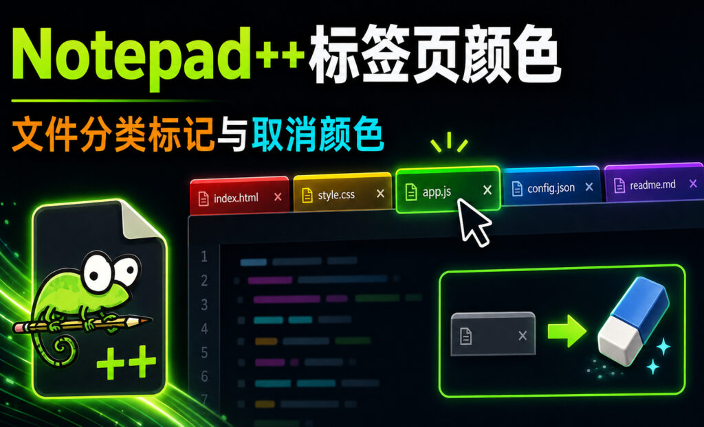 Notepad++怎么给标签页设置颜色