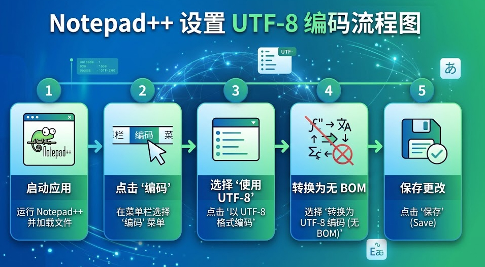 Notepad++怎么把文件编码转换为UTF-8